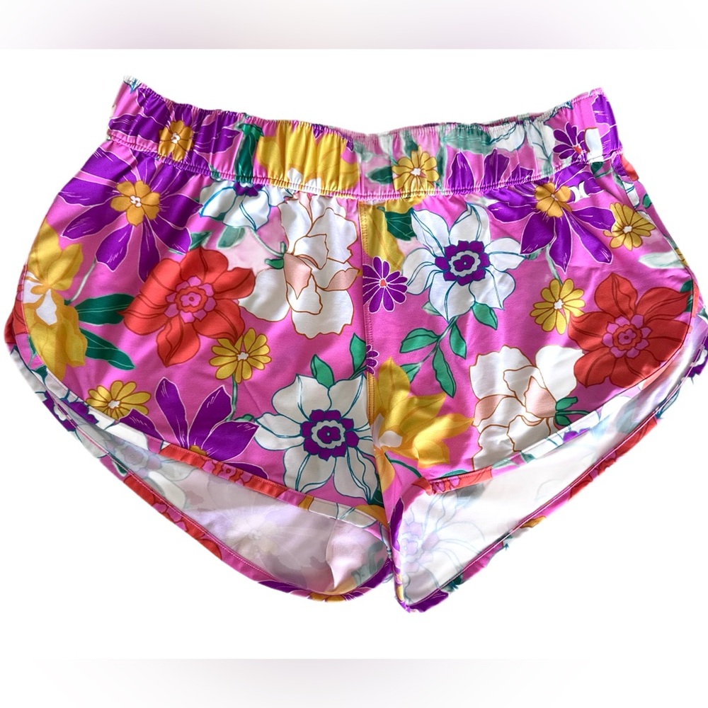 Hurley NEW Daisy Delight Dolphin Pink running swim yoga shorts M